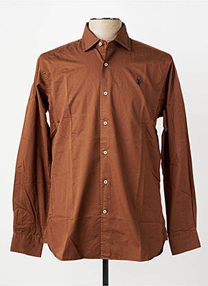 Chemise manches longues coupe cintrée marron U.S. POLO ASSN homme