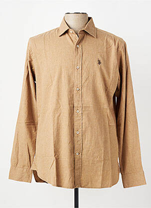 Chemise manches longues coupe cintrée marron U.S. POLO ASSN homme