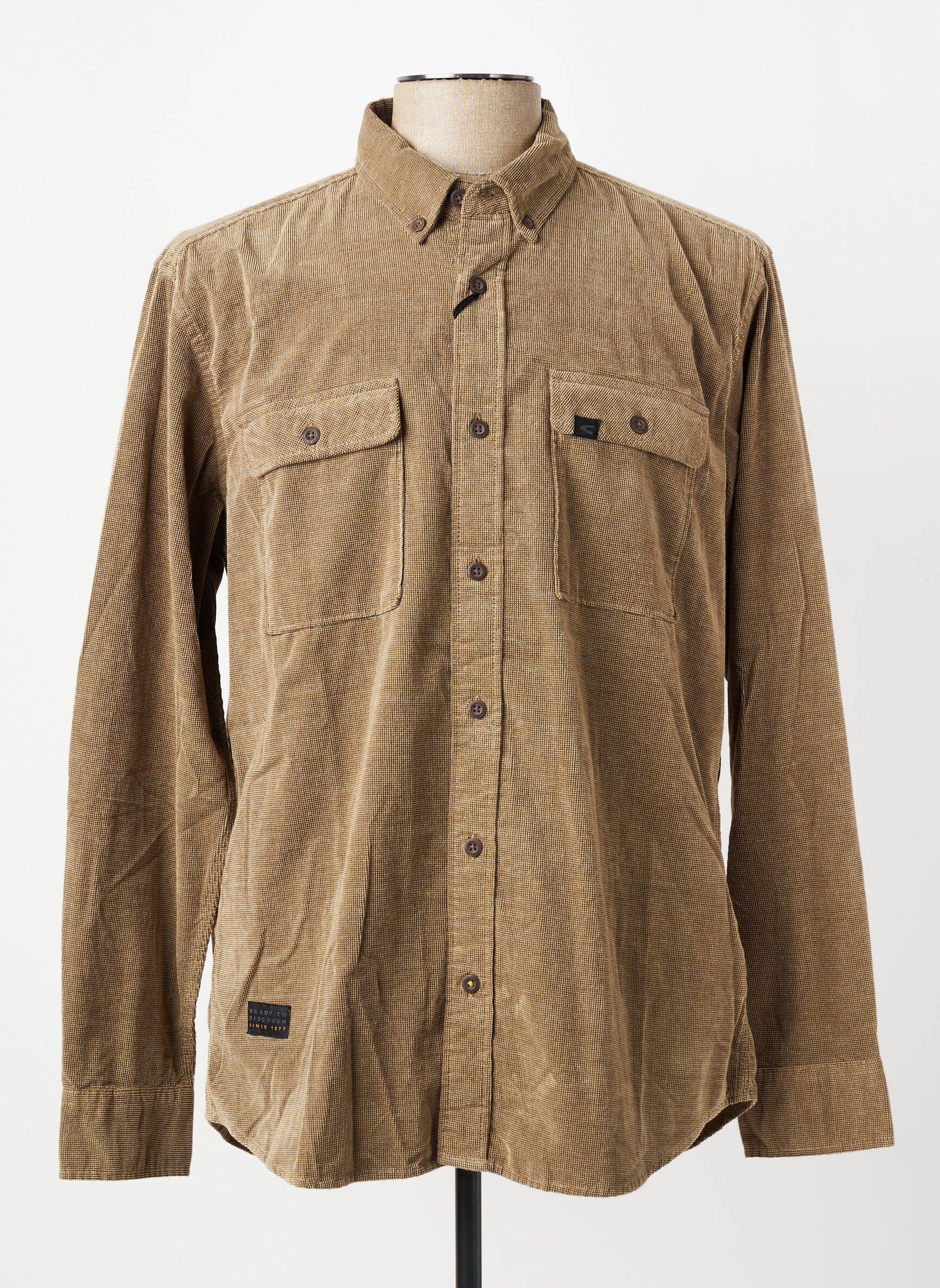 Chemise manches longues coupe cintrée marron CAMEL ACTIVE homme