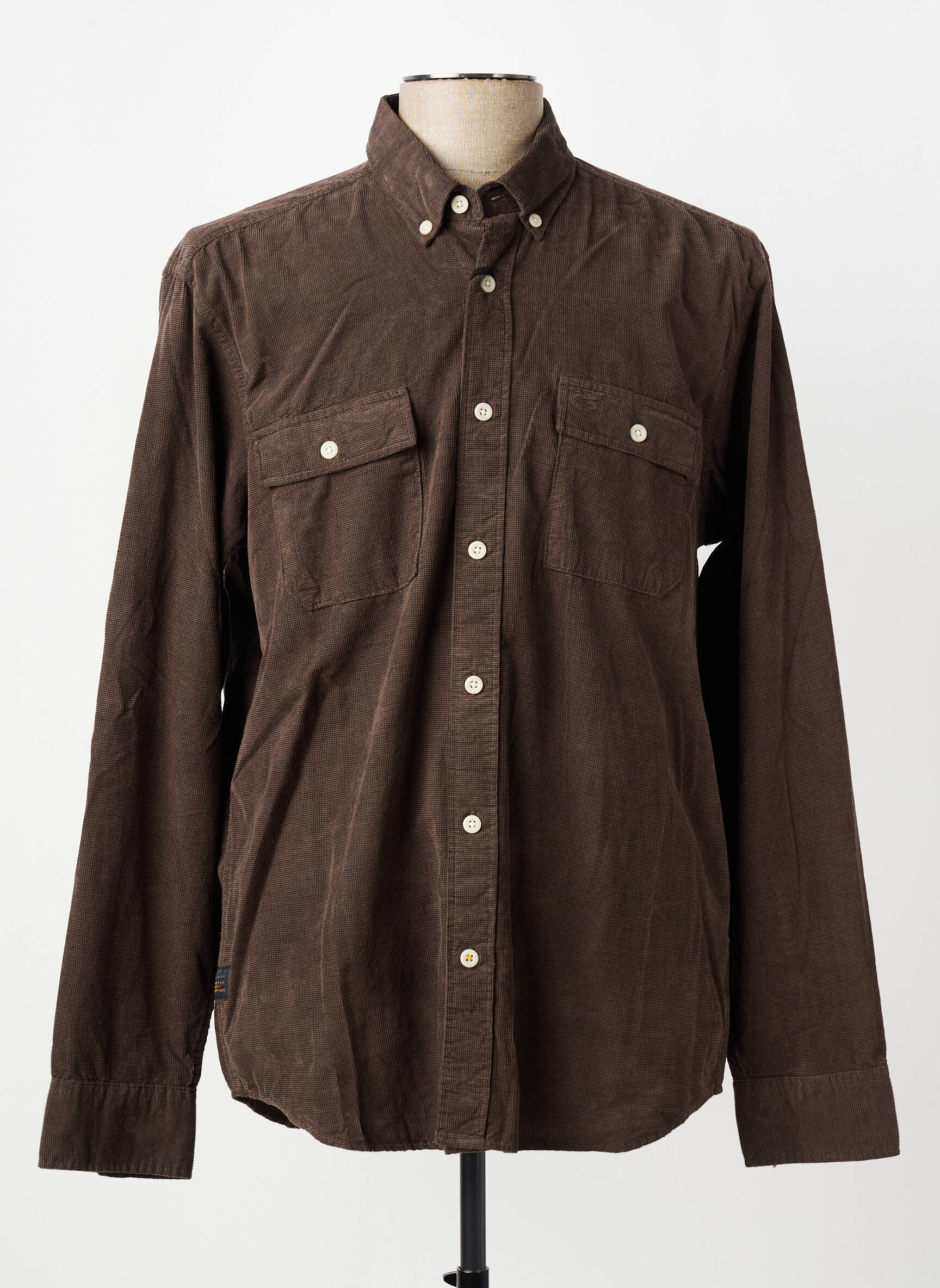 Chemise manches longues coupe cintrée marron fonce CAMEL ACTIVE homme