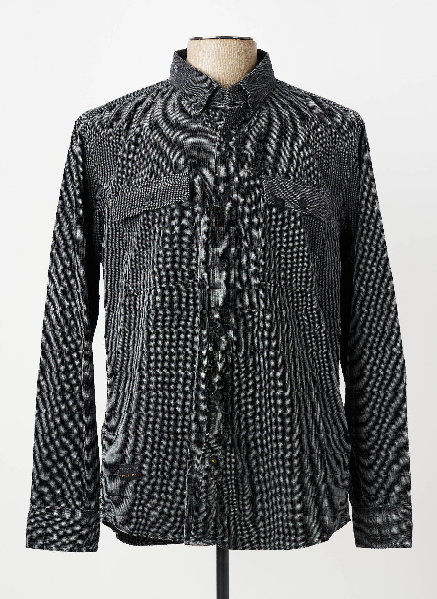 Chemise manches longues coupe cintrée gris fonce CAMEL ACTIVE homme