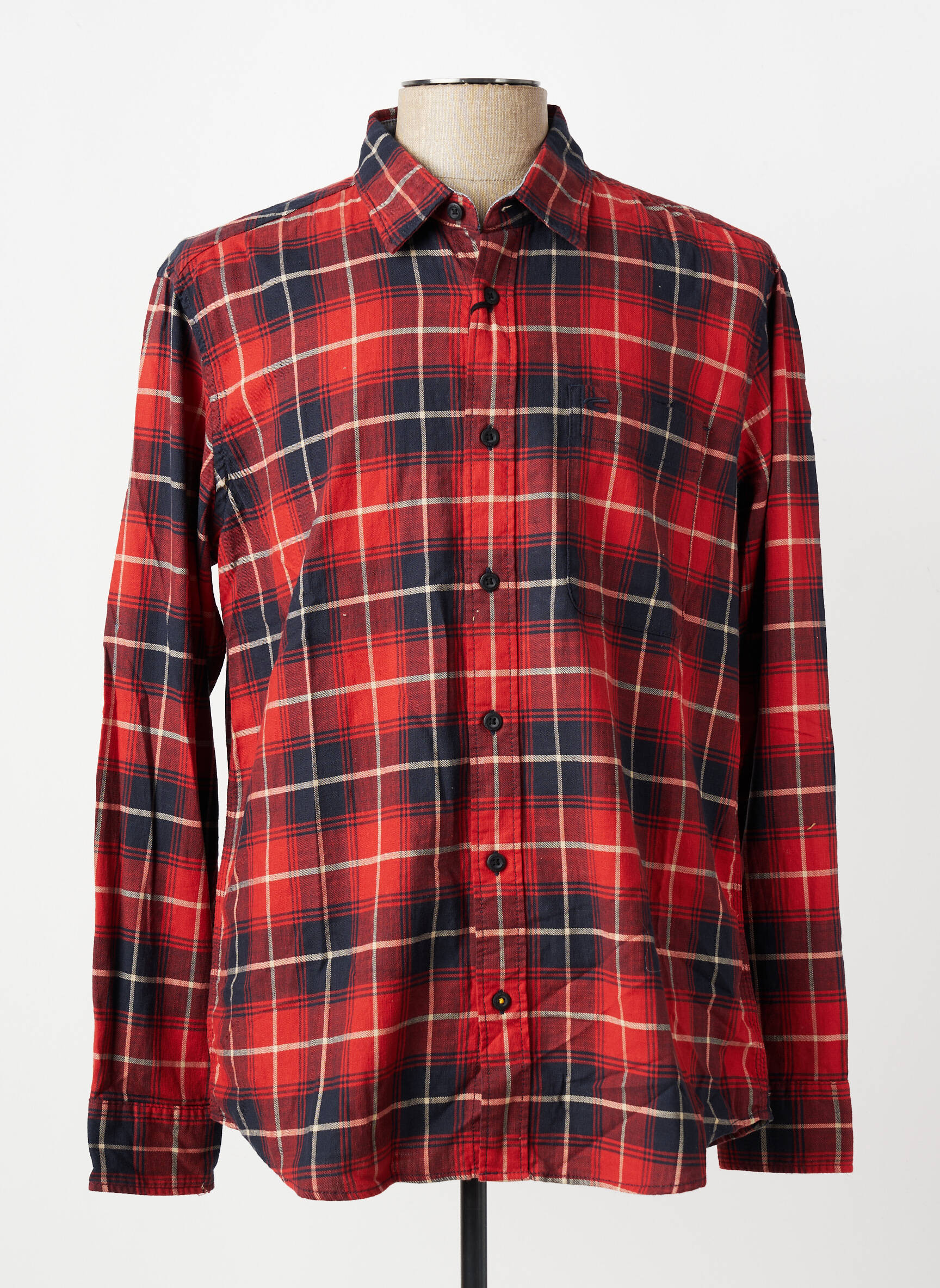 Chemise manches longues imprimé écossais orange CAMEL ACTIVE homme