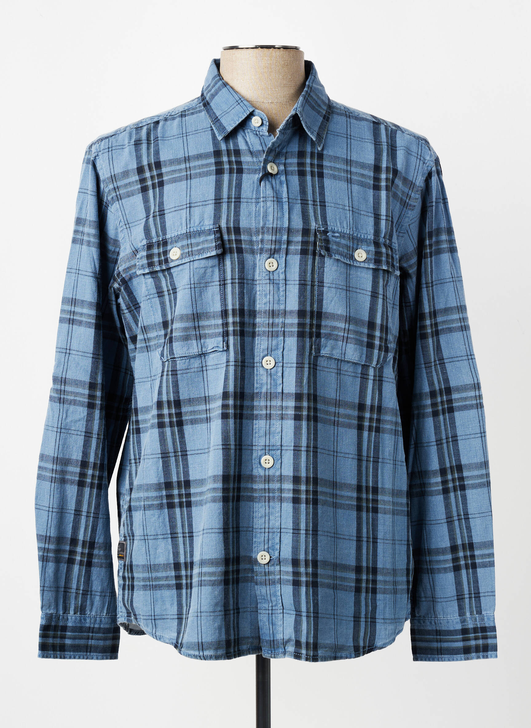 Chemise manches longues imprimé écossais bleu CAMEL ACTIVE homme