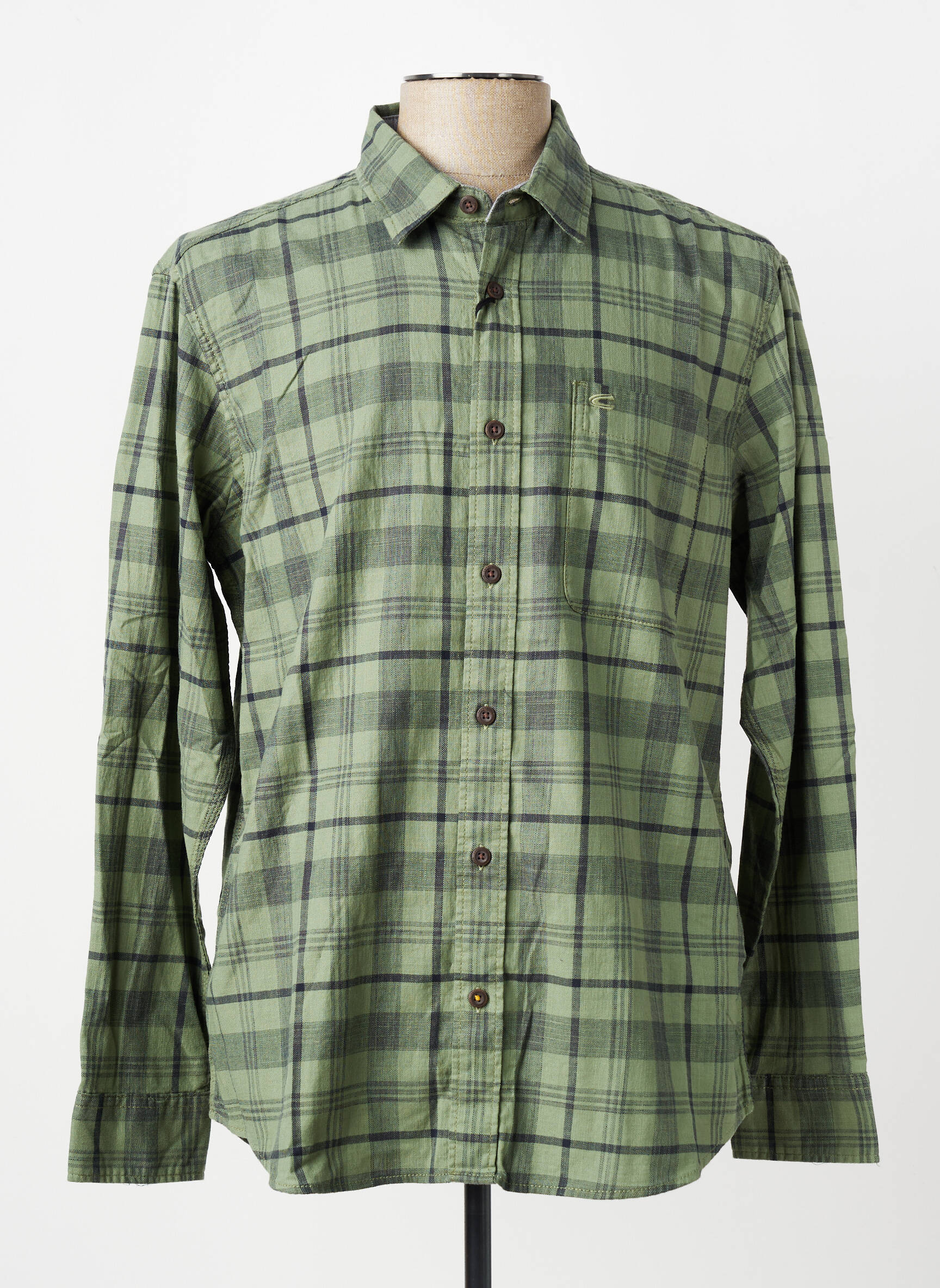 Chemise manches longues imprimé écossais vert CAMEL ACTIVE homme