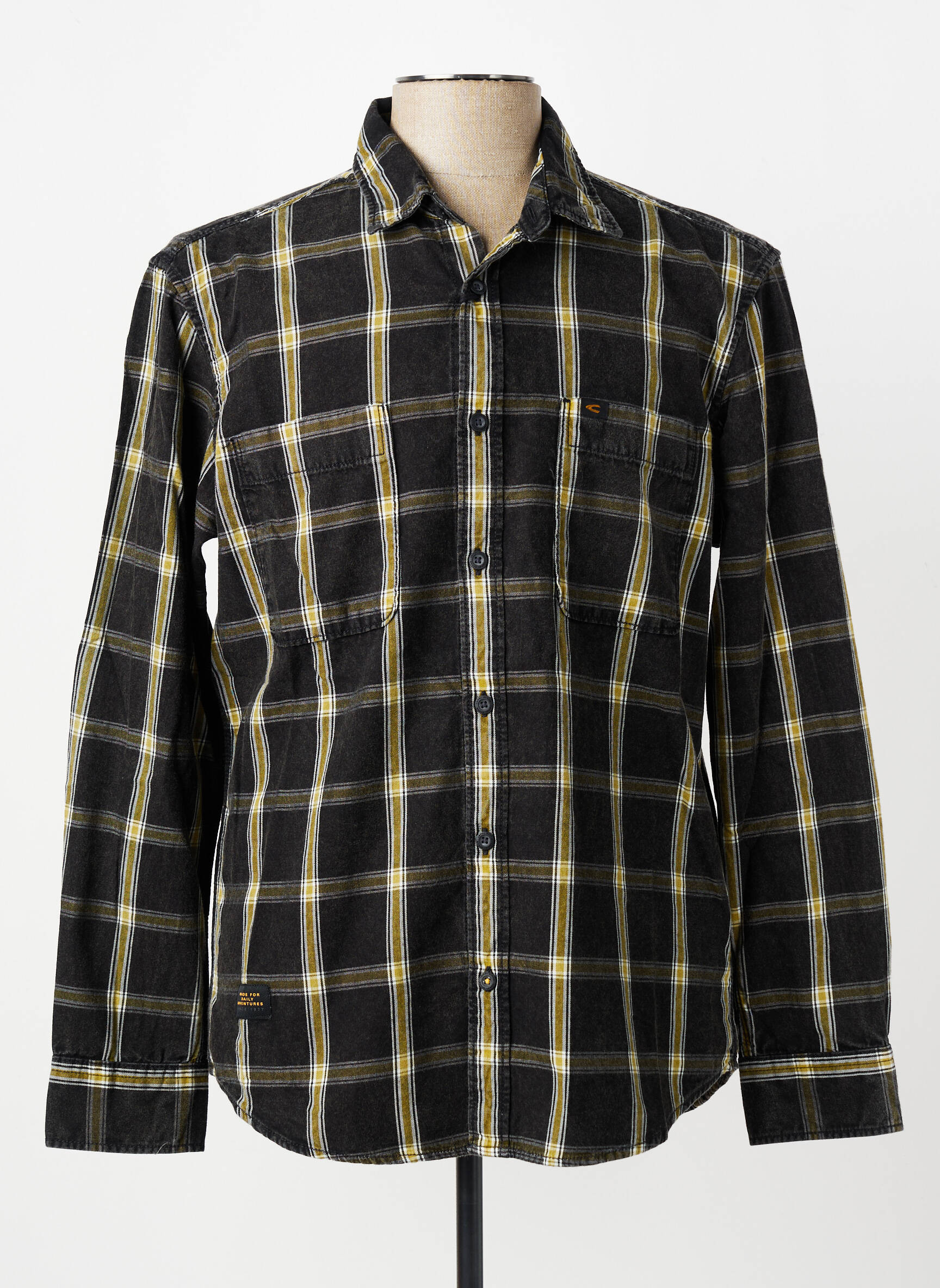 Chemise manches longues imprimé carreaux noir CAMEL ACTIVE homme