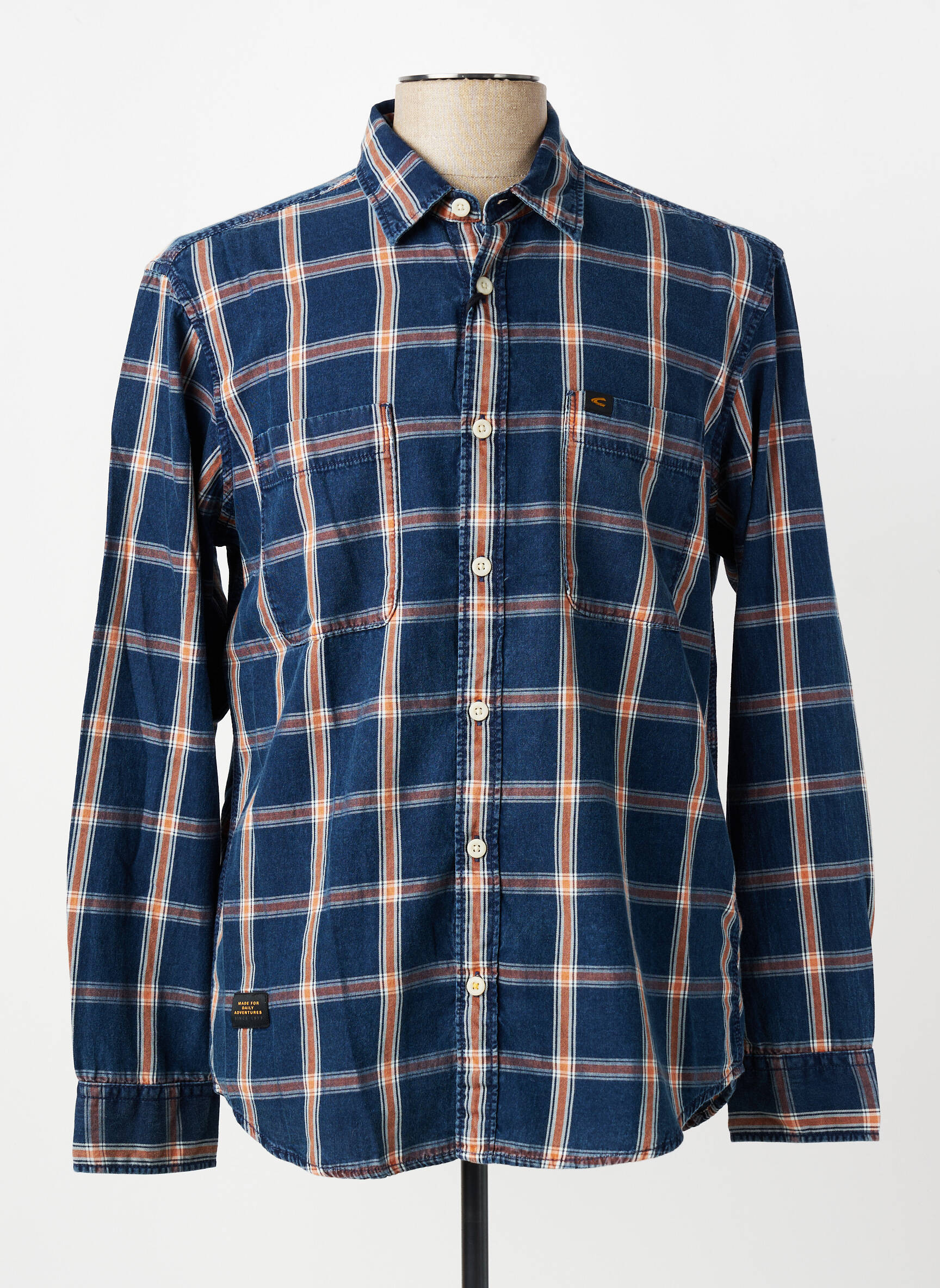 Chemise manches longues imprimé carreaux bleu CAMEL ACTIVE homme