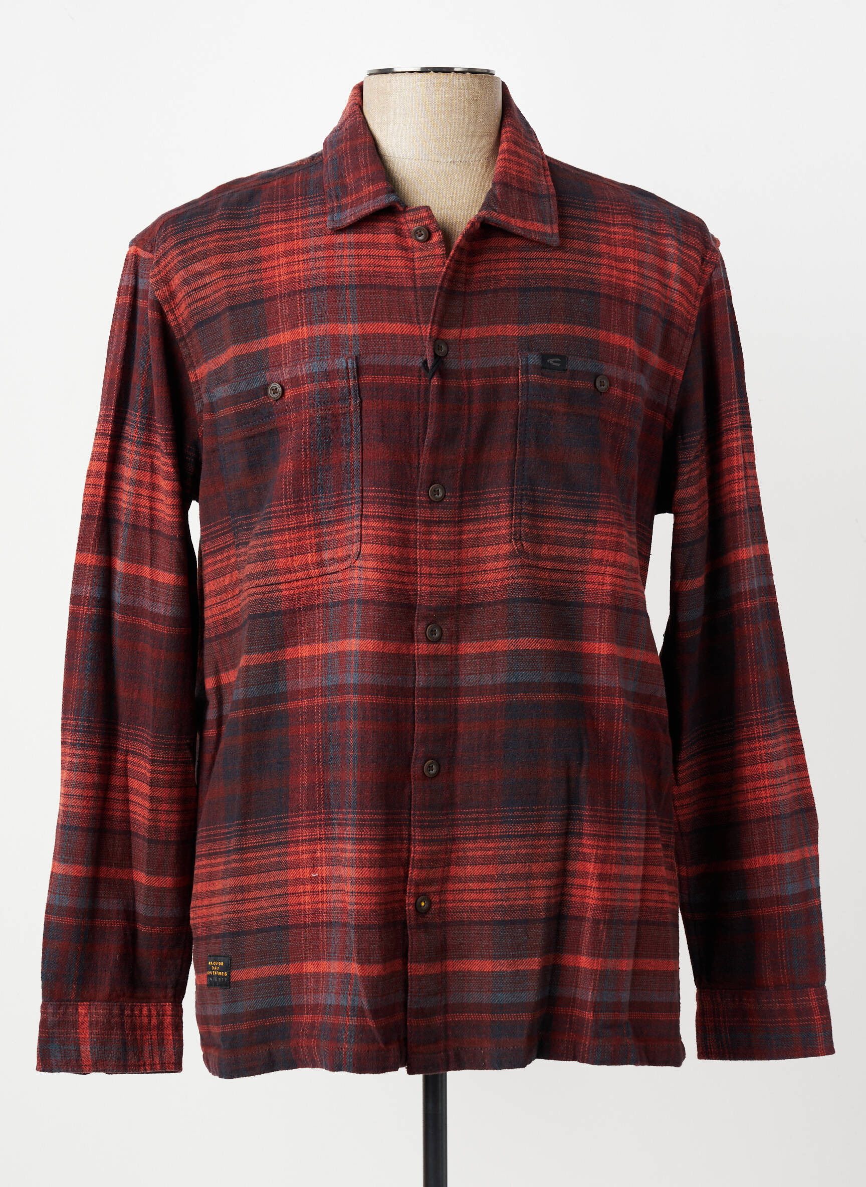 Chemise manches longues imprimé écossais orange CAMEL ACTIVE homme