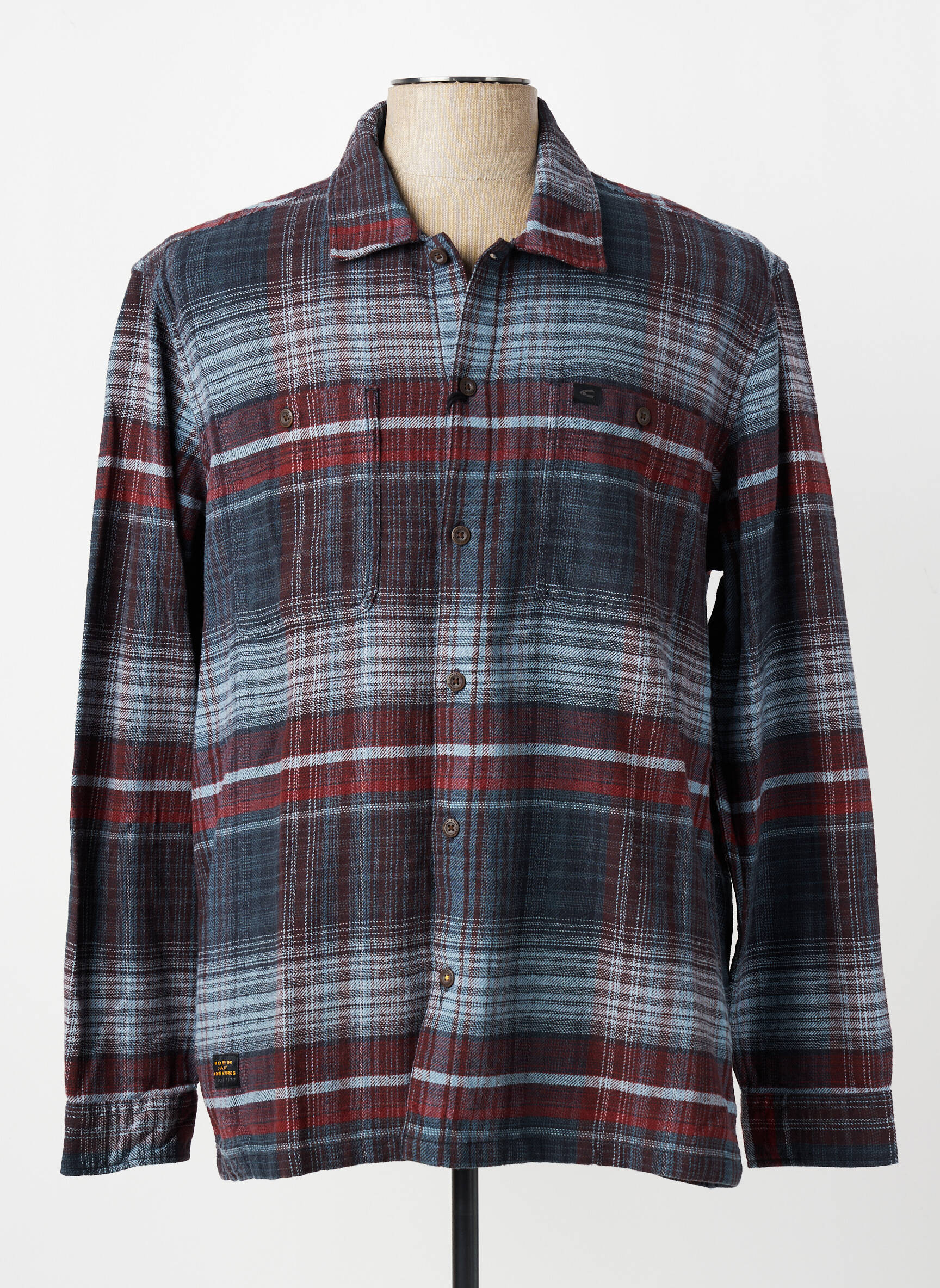 Chemise manches longues imprimé écossais bleu CAMEL ACTIVE homme