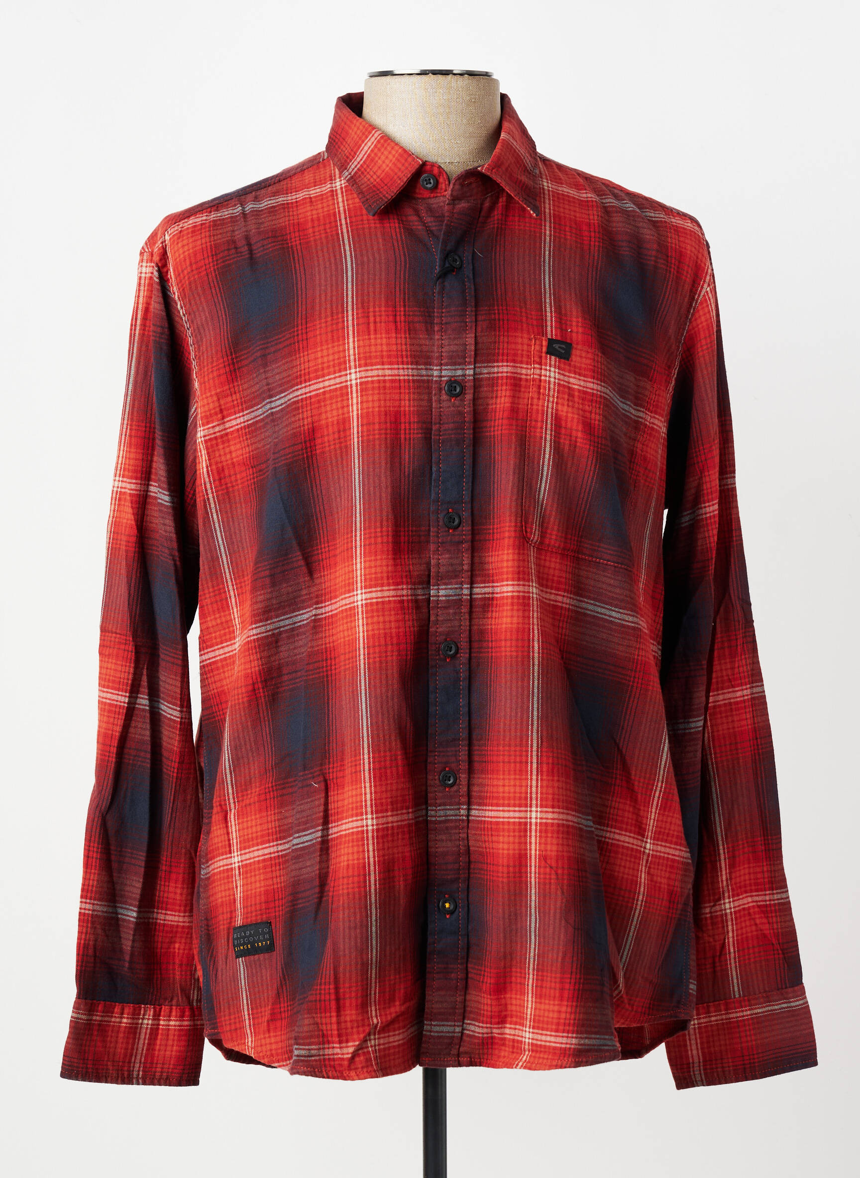 Chemise manches longues imprimé écossais orange CAMEL ACTIVE homme