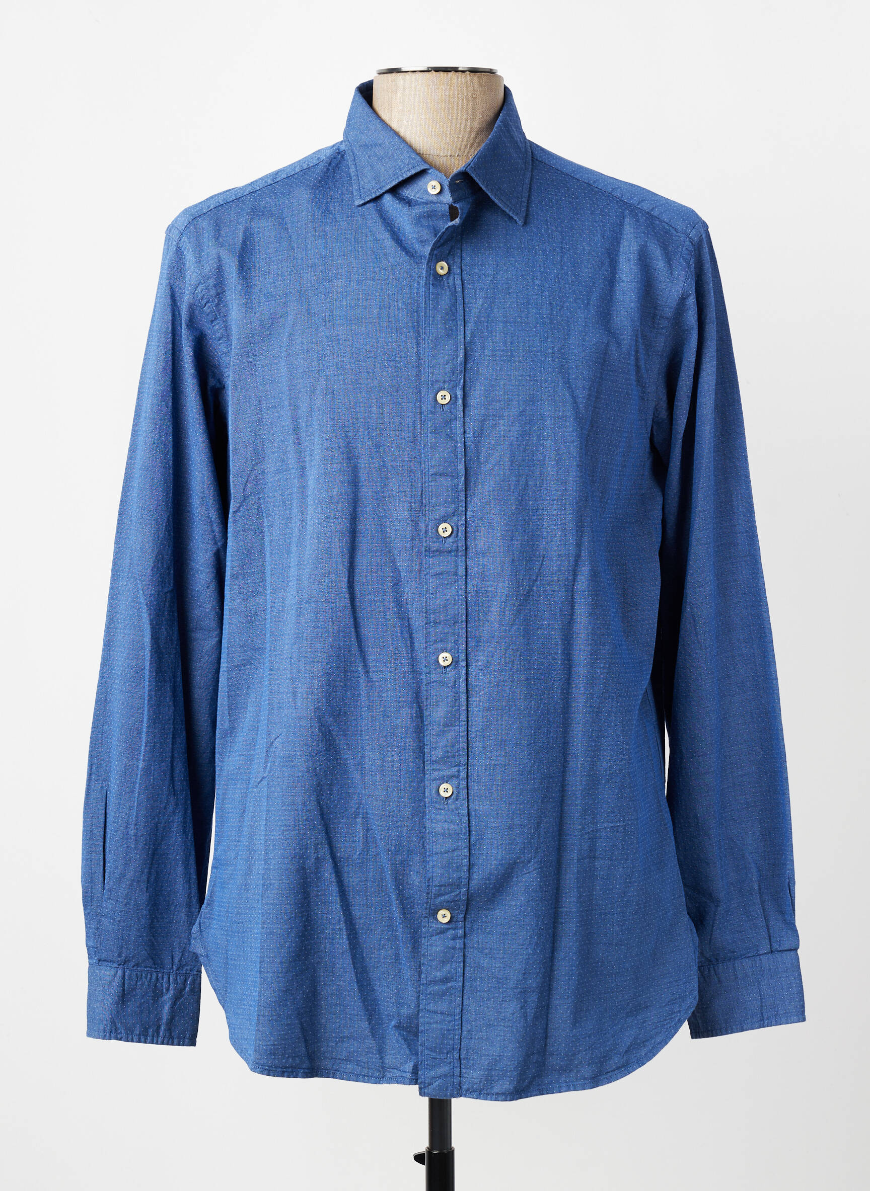 Chemise manches longues coupe cintrée bleu U.S. POLO ASSN homme