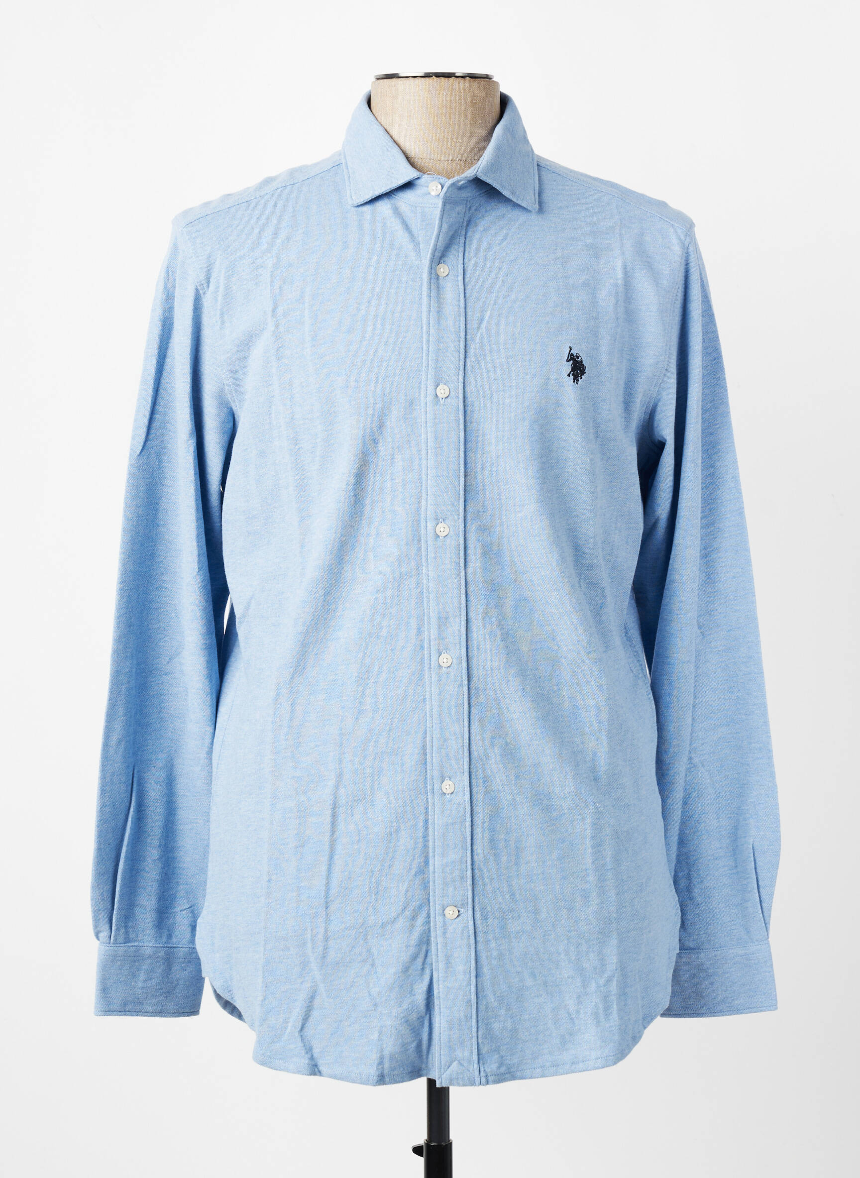 Chemise manches longues coupe cintrée bleu U.S. POLO ASSN homme