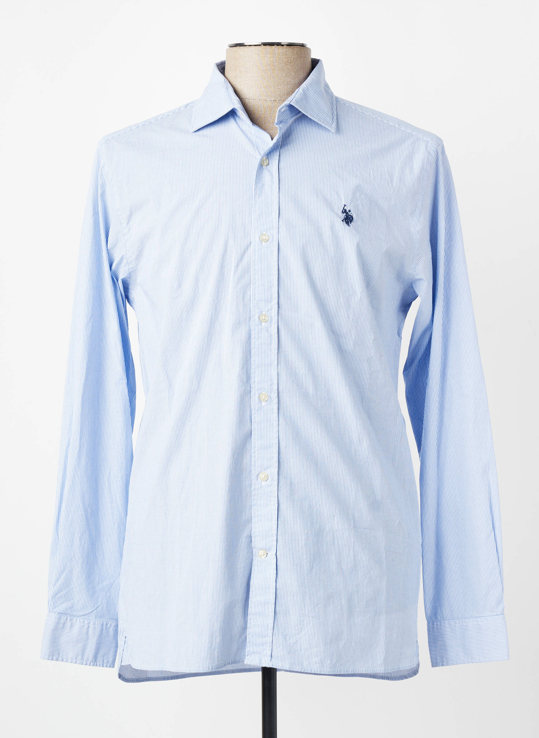 Chemise manches longues coupe cintrée bleu U.S. POLO ASSN homme