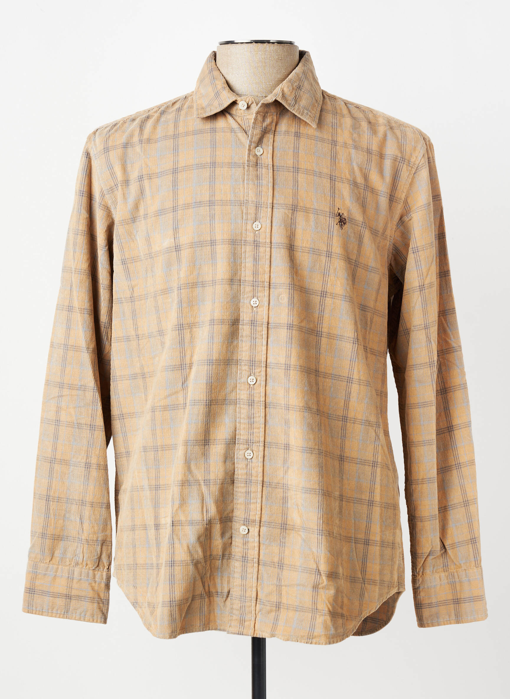 Chemise manches longues imprimé écossais beige U.S. POLO ASSN homme