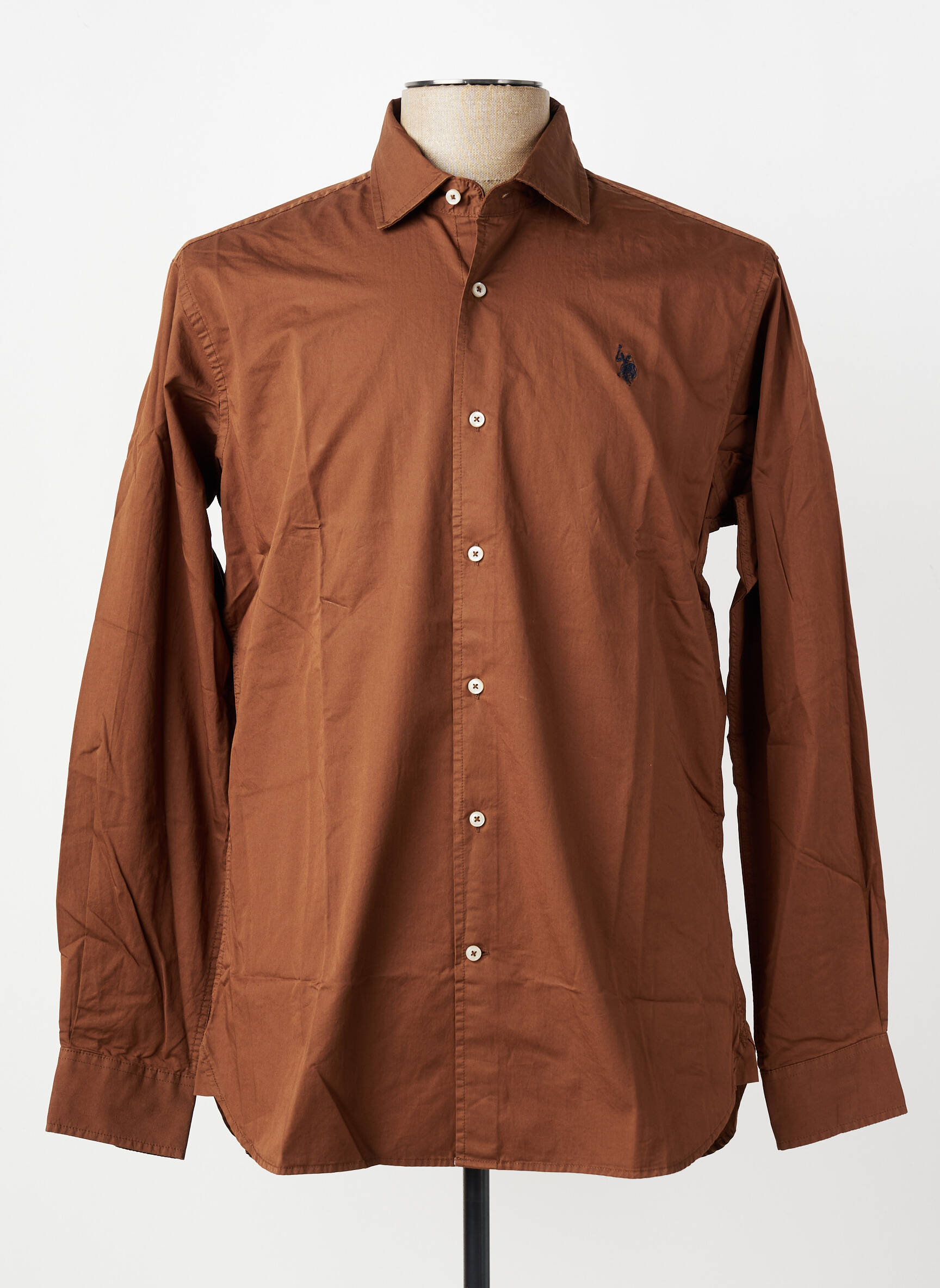 Chemise manches longues coupe cintrée marron U.S. POLO ASSN homme