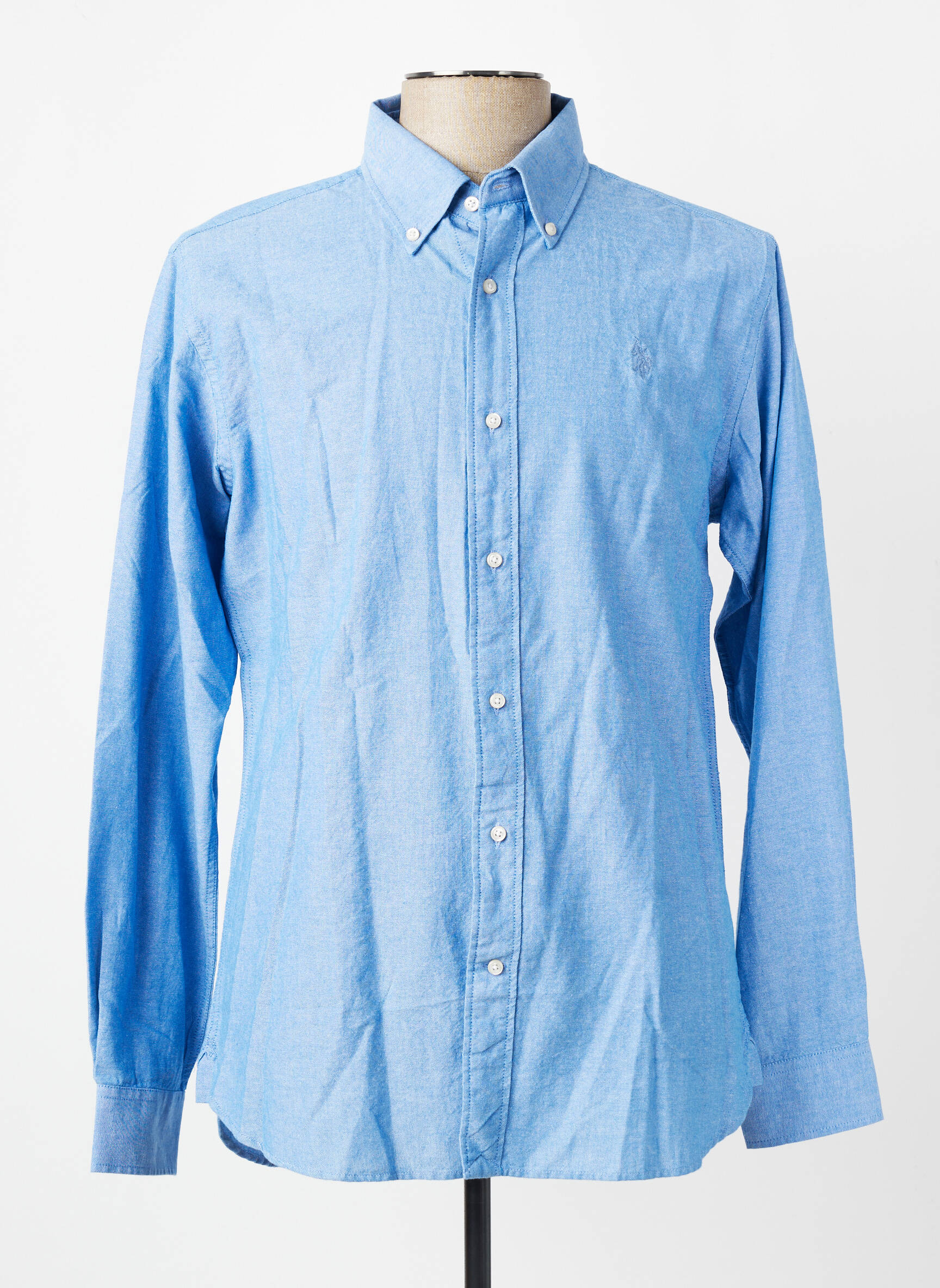 Chemise manches longues coupe cintrée bleu U.S. POLO ASSN homme