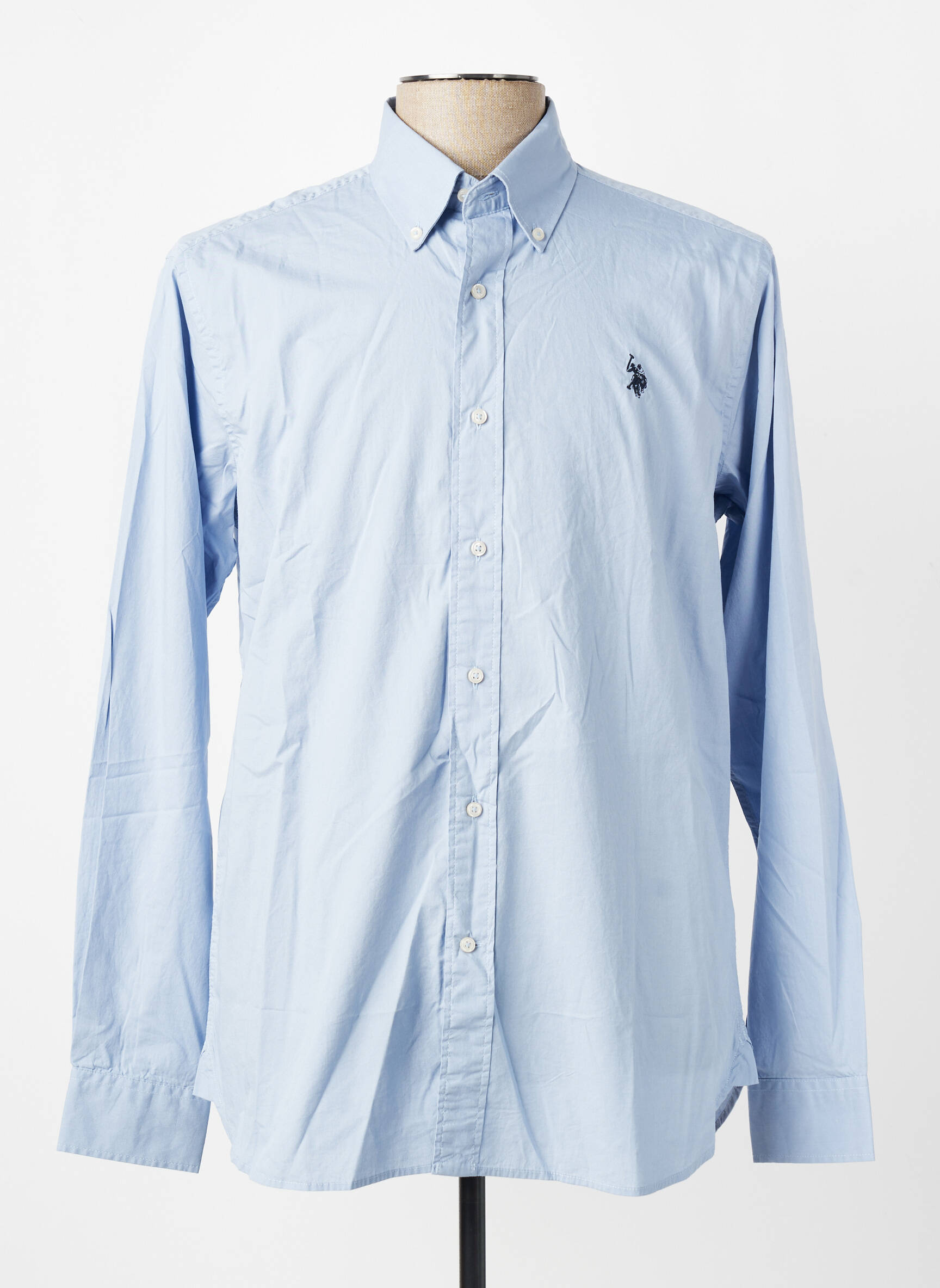 Chemise manches longues coupe cintrée bleu U.S. POLO ASSN homme