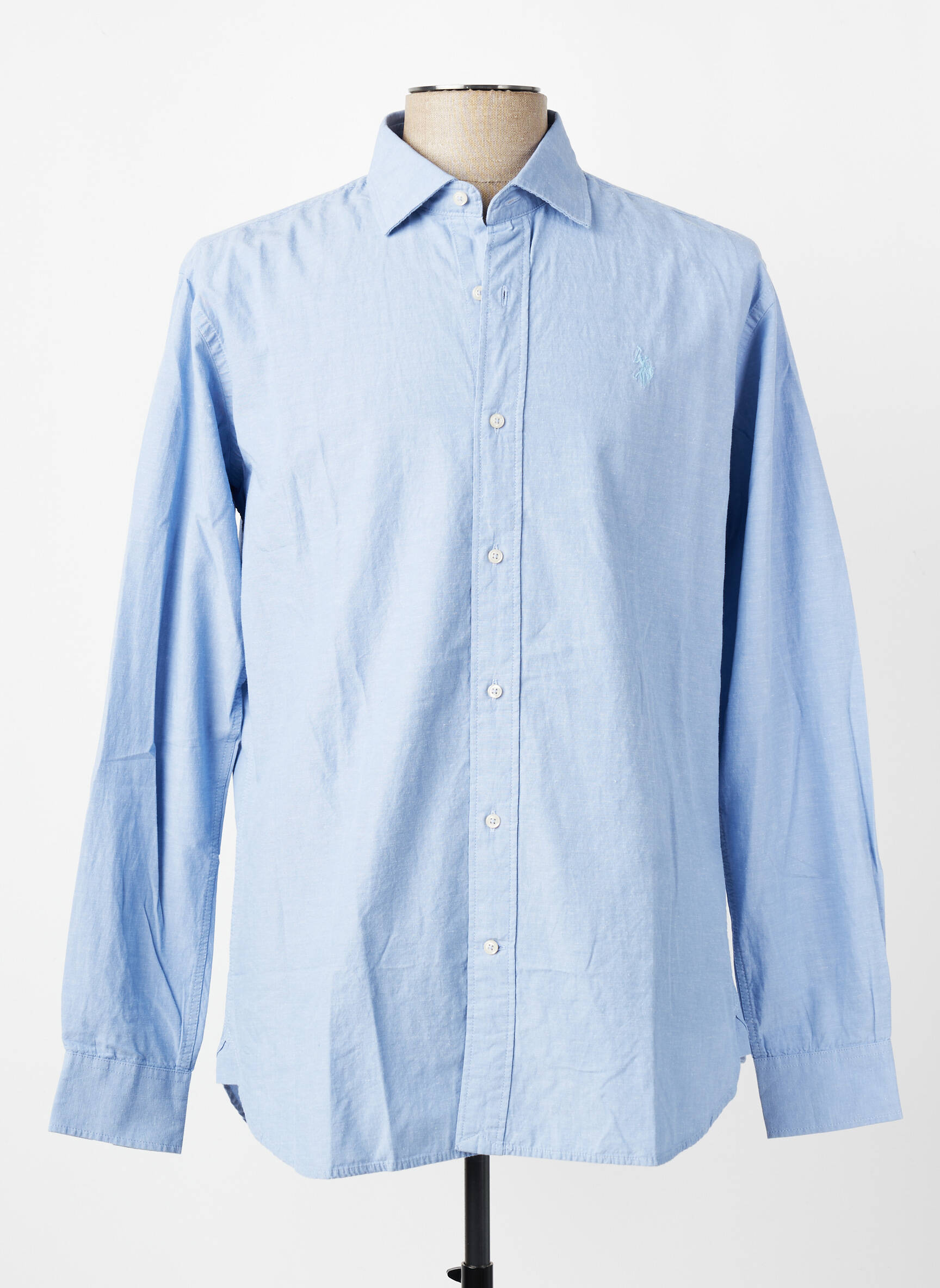 Chemise manches longues coupe cintrée bleu U.S. POLO ASSN homme