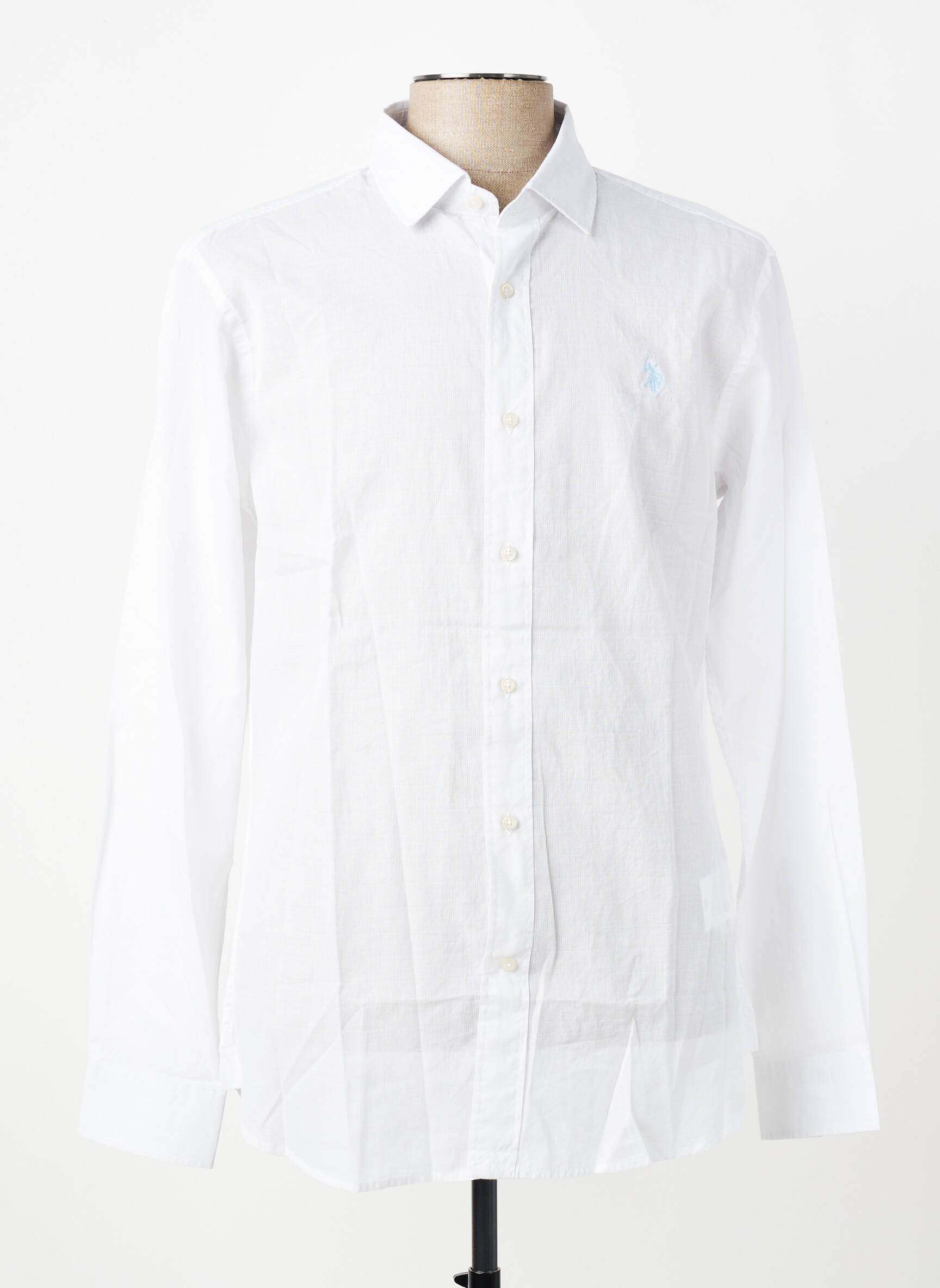 Chemise manches longues coupe cintrée blanc U.S. POLO ASSN homme