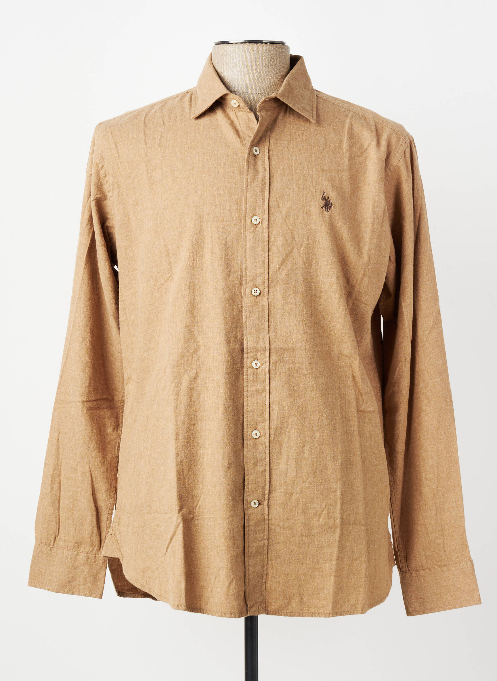 Chemise manches longues coupe cintrée marron U.S. POLO ASSN homme