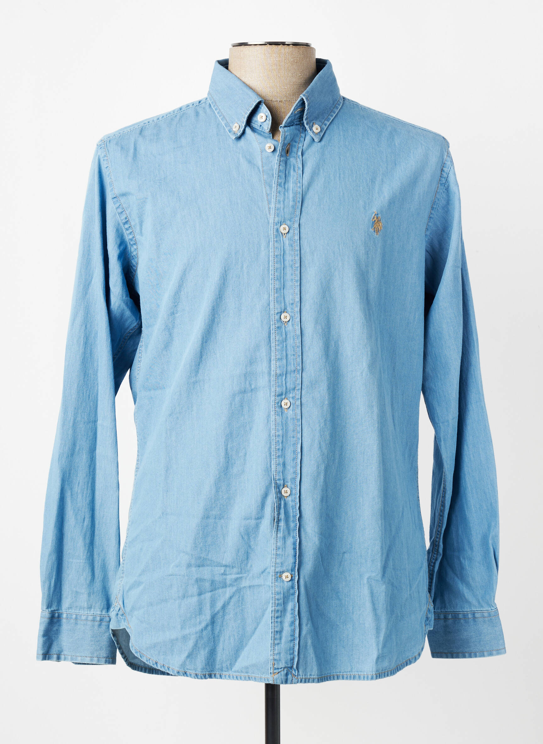 Chemise manches longues coupe cintrée bleu U.S. POLO ASSN homme