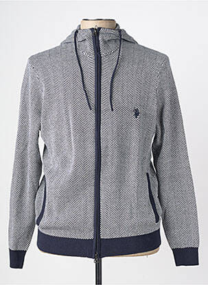 Gilet manches longues maille fine bleu U.S. POLO ASSN homme