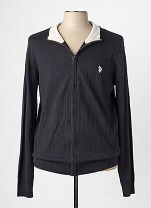 Gilet manches longues maille fine noir U.S. POLO ASSN homme