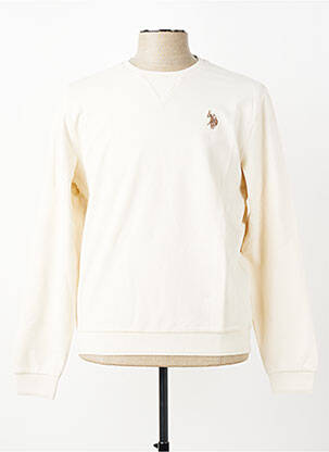 Sweat-shirt broderie manches longues beige U.S. POLO ASSN homme