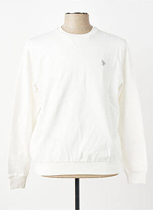 Sweat-shirt broderie manches longues blanc U.S. POLO ASSN homme