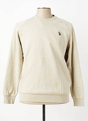 Sweat-shirt broderie manches longues beige U.S. POLO ASSN homme
