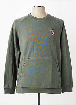 Sweat-shirt broderie manches longues vert U.S. POLO ASSN homme
