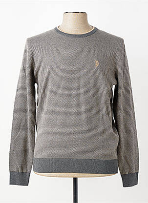 Pull col rond manches longues gris U.S. POLO ASSN homme