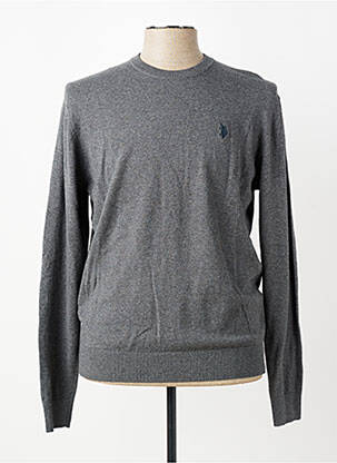 Pull col rond manches longues gris U.S. POLO ASSN homme
