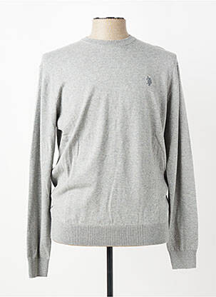 Pull col rond manches longues gris clair U.S. POLO ASSN homme