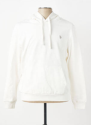 Sweat-shirt à capuche broderie manches longues blanc U.S. POLO ASSN homme