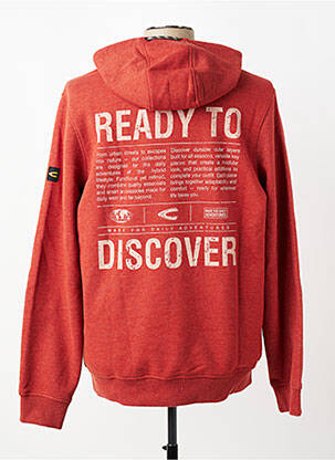 Sweat-shirt à capuche sérigraphie floquée manches longues orange CAMEL ACTIVE homme
