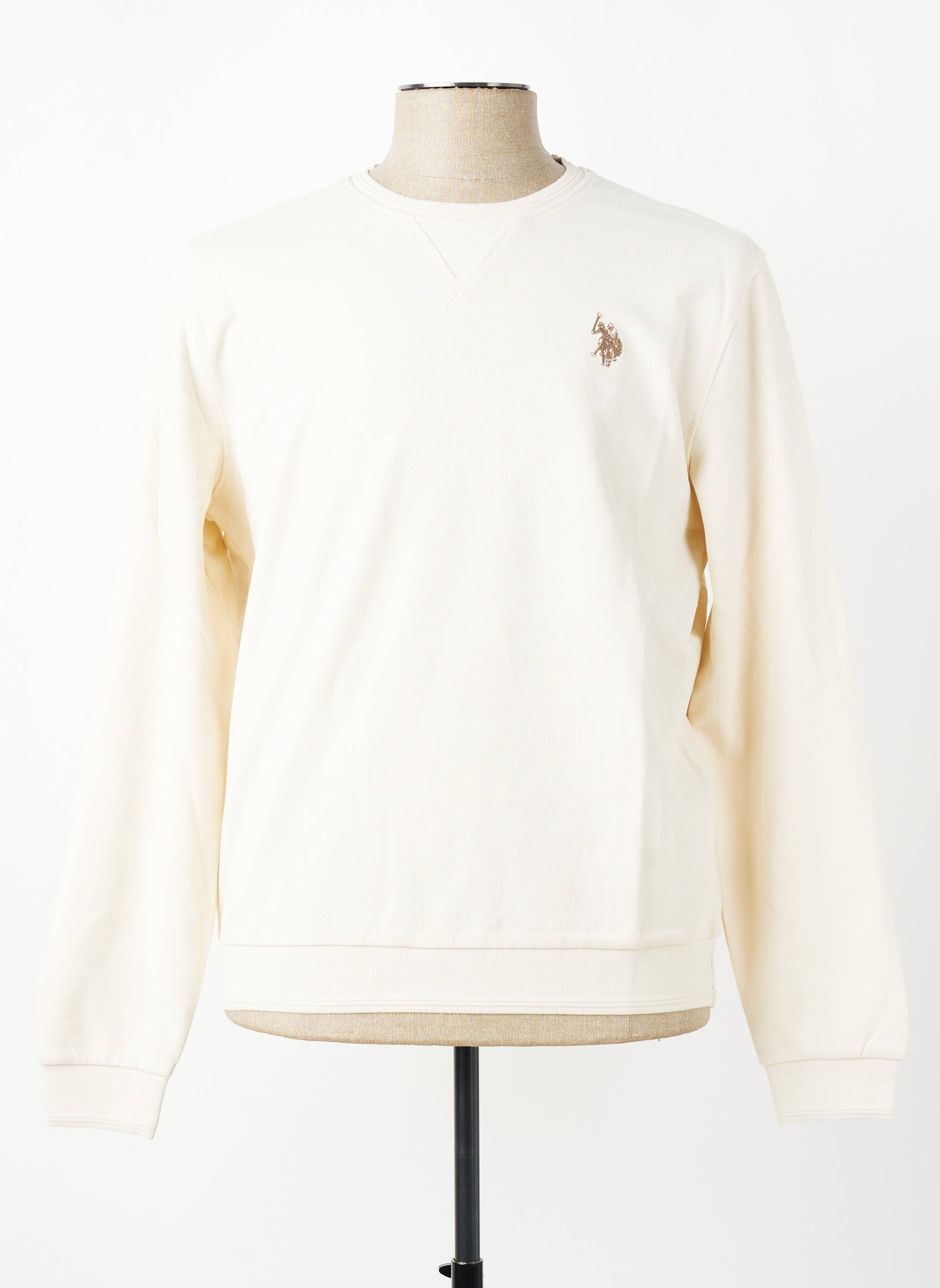Sweat-shirt broderie manches longues beige U.S. POLO ASSN homme