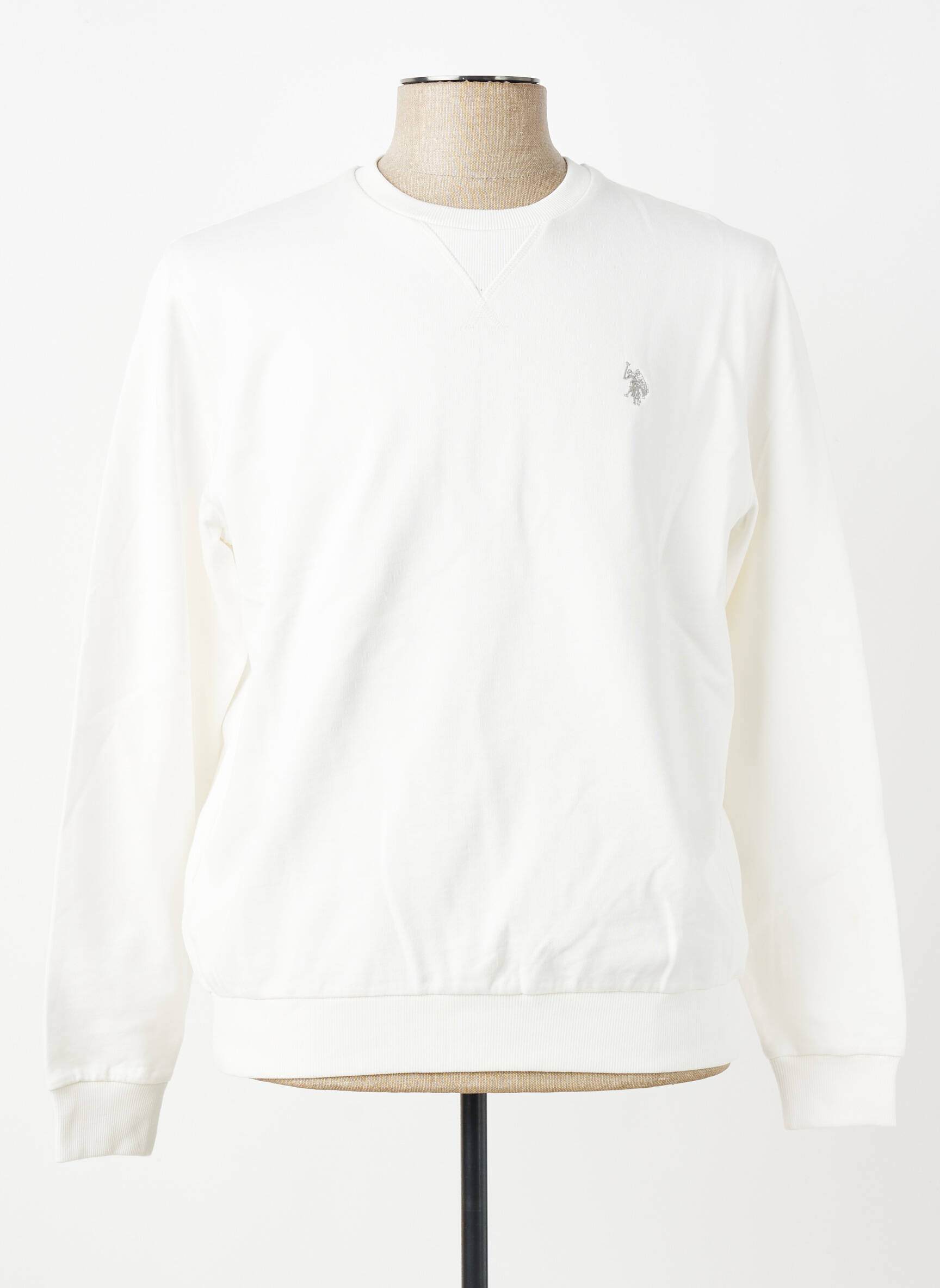 Sweat-shirt broderie manches longues blanc U.S. POLO ASSN homme