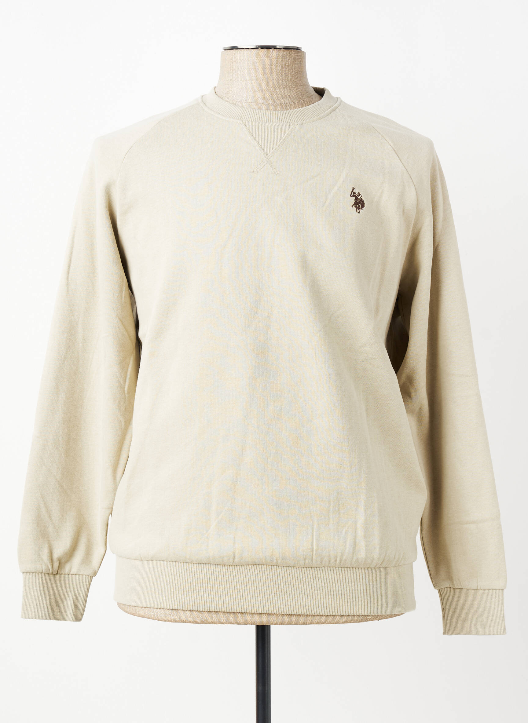 Sweat-shirt broderie manches longues beige U.S. POLO ASSN homme