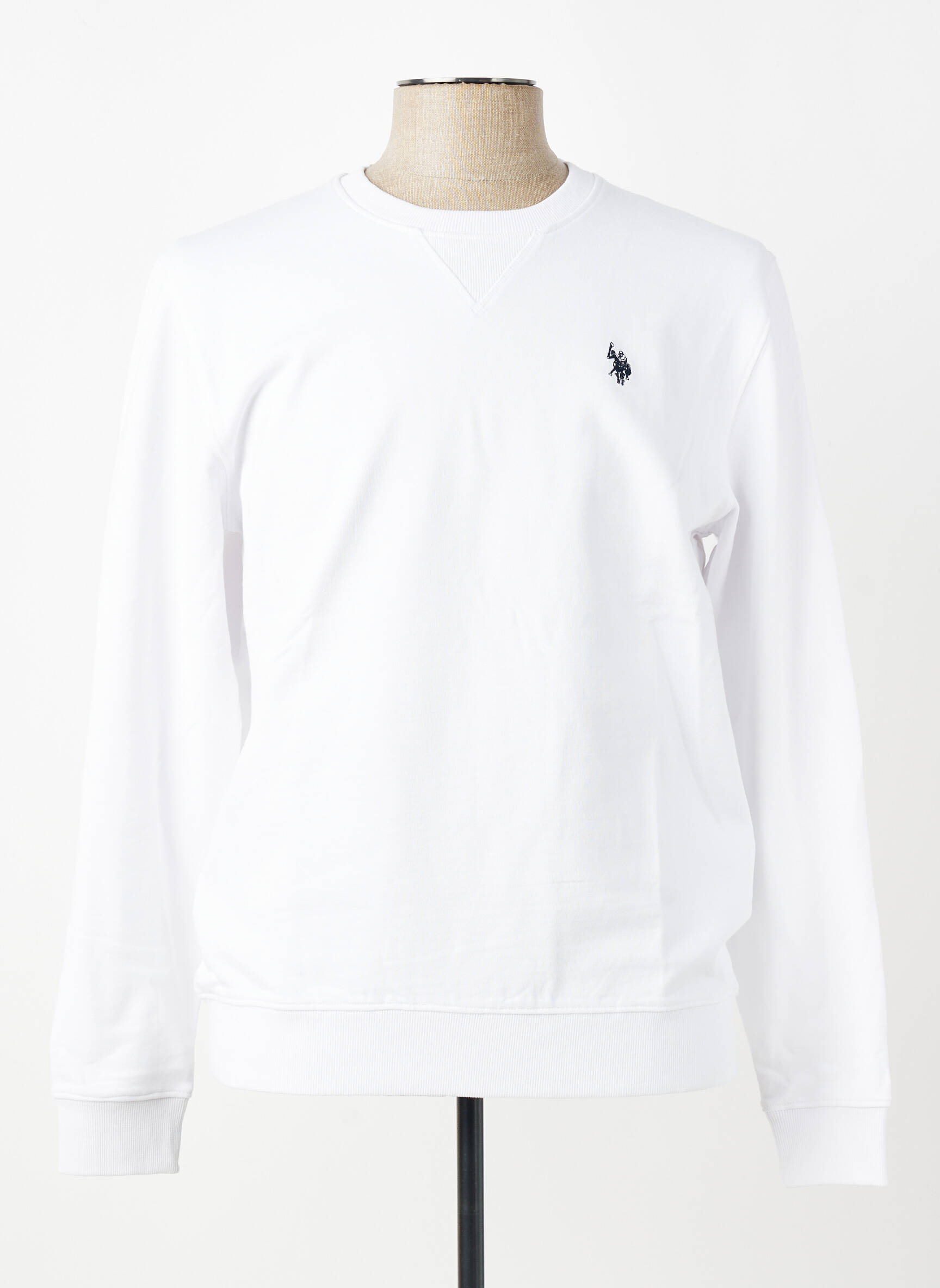 Sweat-shirt broderie manches longues blanc U.S. POLO ASSN homme