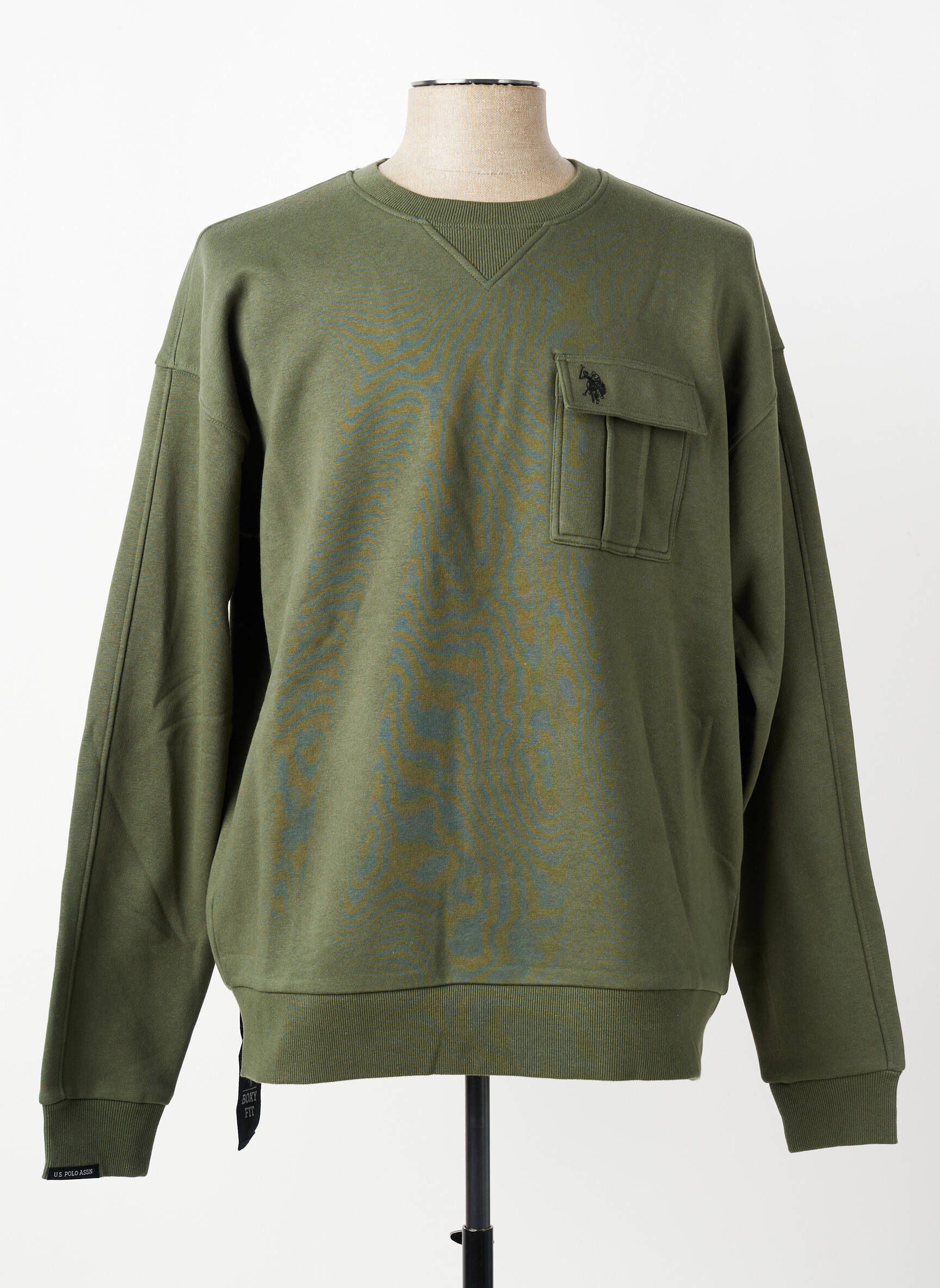 Sweat-shirt broderie manches longues vert U.S. POLO ASSN homme
