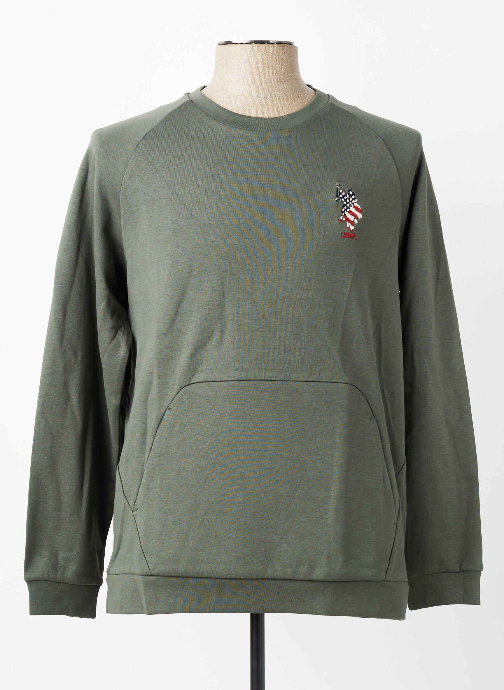 Sweat-shirt broderie manches longues vert U.S. POLO ASSN homme