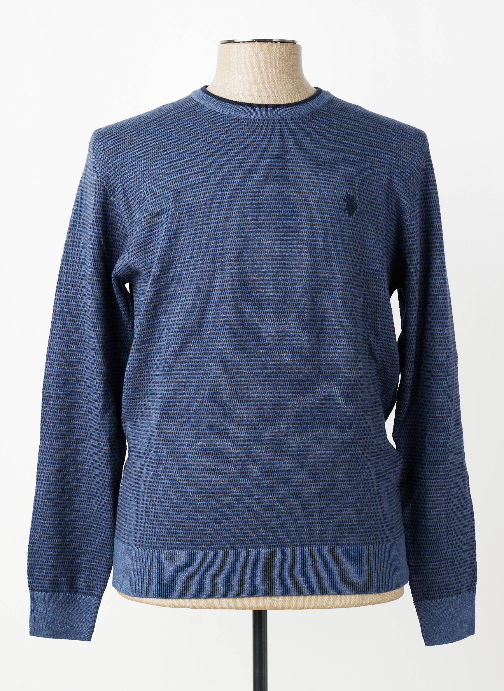 Pull col rond manches longues bleu U.S. POLO ASSN homme
