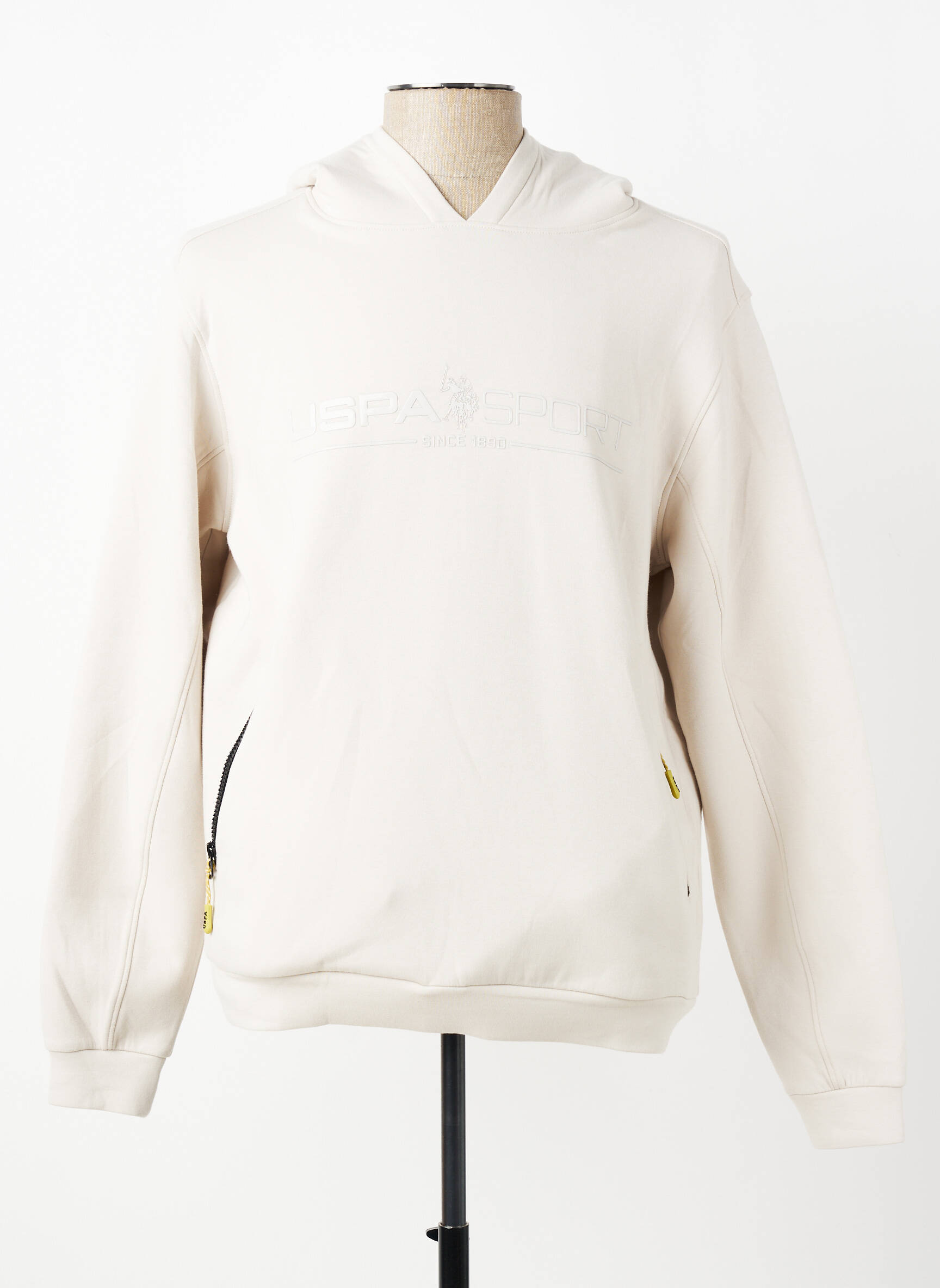 Sweat-shirt à capuche sérigraphie floquée manches longues beige U.S. POLO ASSN homme