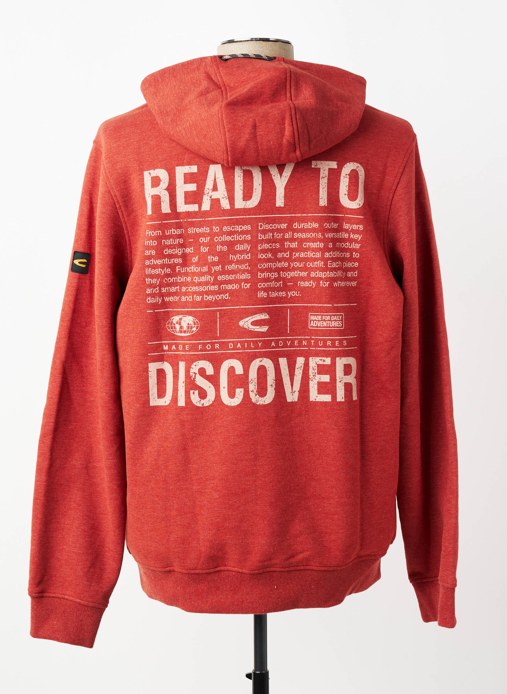 Sweat-shirt à capuche sérigraphie floquée manches longues orange CAMEL ACTIVE homme