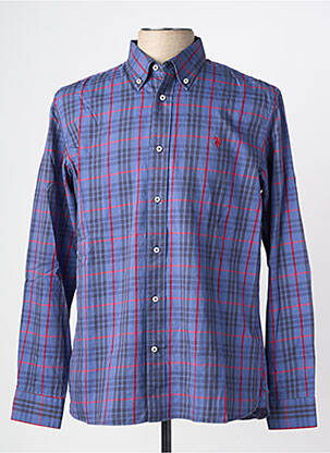 Chemise manches longues imprimé écossais bleu U.S. POLO ASSN homme