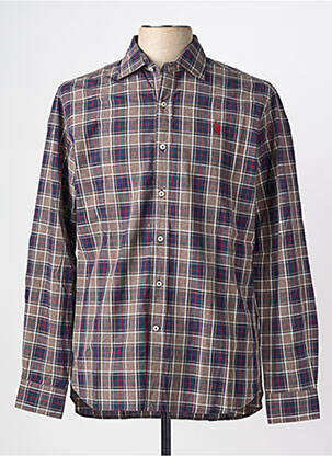 Chemise manches longues imprimé écossais marron U.S. POLO ASSN homme