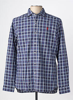 Chemise manches longues imprimé écossais bleu U.S. POLO ASSN homme