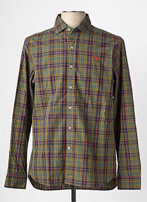 Chemise manches longues imprimé écossais vert U.S. POLO ASSN homme