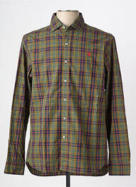 Chemise manches longues imprimé écossais vert U.S. POLO ASSN homme