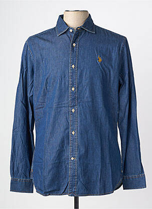 Chemise manches longues coupe cintrée bleu U.S. POLO ASSN homme
